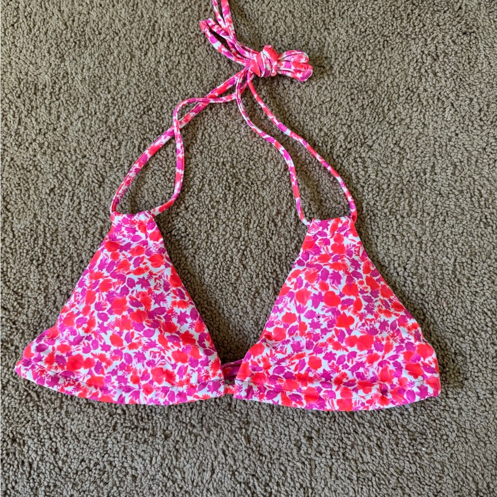 Pink Floral Bikini Top
